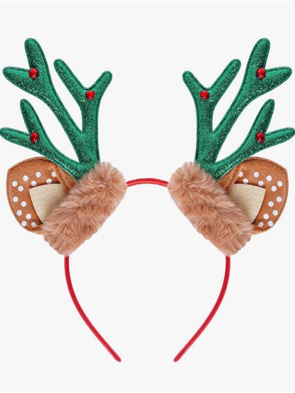 Festive Green Reindeer Antler Headband